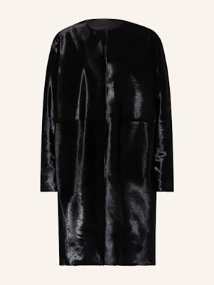 Loulou De Saison Płaszcz Skórzany Miller schwarz