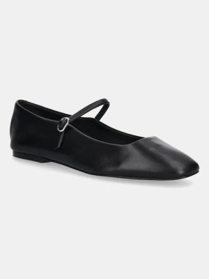 Love Moschino baleriny skórzane kolor czarny JA11071G1NII0000