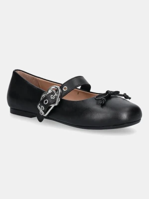 Love Moschino baleriny skórzane kolor czarny JA11091G1NIE000A