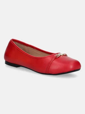 Love Moschino baleriny skórzane kolor czerwony JA11081G1NIE0500