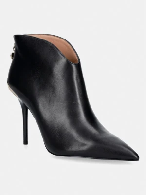Love Moschino botki na szpilce damskie skórzane czarny