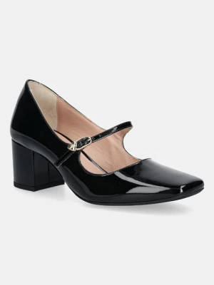 Love Moschino czółenka skórzane kolor czarny na słupku JA10385G1NIH0000