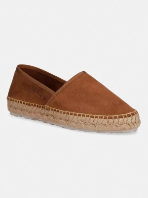 Love Moschino espadryle na płaskim obcasie damskie zamszowe
