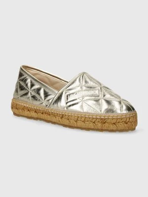 Love Moschino espadryle skórzane kolor złoty JA10582G0IIF0900