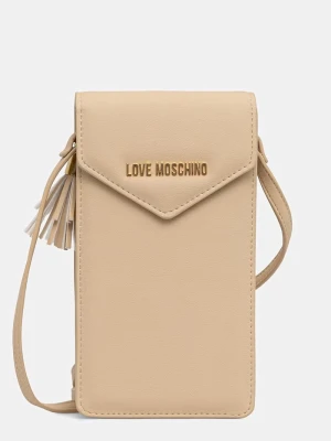 Love Moschino etui damskie z imitacji skóry beżowy