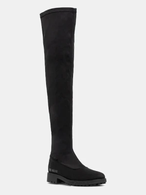 Love Moschino kozaki damskie kolor czarny na płaskim obcasie JA26074G0NIM0000