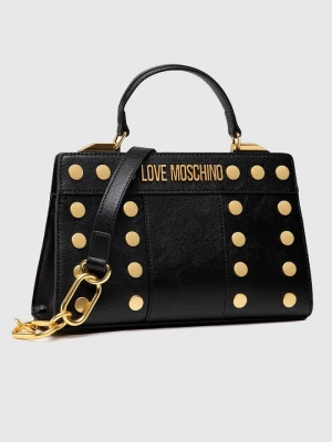 LOVE MOSCHINO Mała czarna torebka ze złotymi nitami