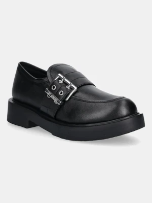 Love Moschino mokasyny skórzane damskie kolor czarny na platformie JA10134G1NIA000A