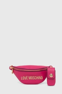 Love Moschino nerka skórzana kolor różowy JC4329PP0GK1060A