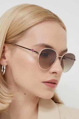 Love Moschino okulary przeciwsłoneczne damskie kolor beżowy MOL074/S