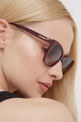 Love Moschino okulary przeciwsłoneczne damskie kolor bordowy MOL073/S