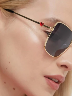 Love Moschino okulary przeciwsłoneczne damskie kolor złoty MOL075/S