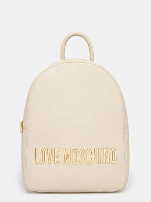 Love Moschino plecak damski kolor beżowy duży z aplikacją JC4193PP1