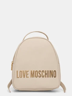 Love Moschino plecak damski kolor beżowy mały z aplikacją JC4197PP1