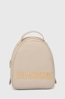 Love Moschino plecak damski kolor beżowy mały z aplikacją JC4197PP1LKD0000