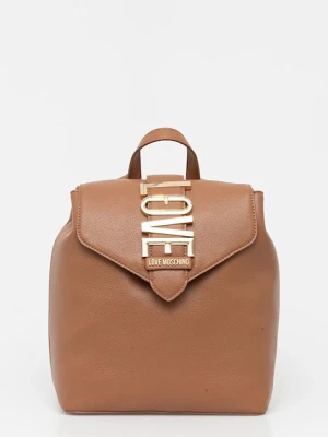 Love Moschino plecak damski kolor brązowy duży gładki JC4229PP0MKC0201