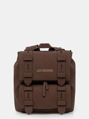 Love Moschino plecak damski kolor brązowy mały gładki JC4172PP1NLB0301
