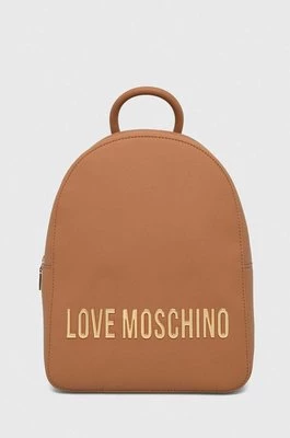 Love Moschino plecak damski kolor brązowy mały z aplikacją