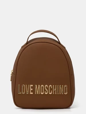 Love Moschino plecak damski kolor brązowy mały z aplikacją JC4197PP1