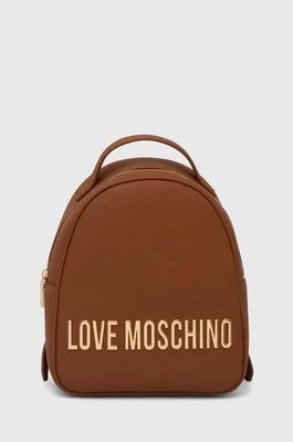 Love Moschino plecak damski kolor brązowy mały z aplikacją JC4197PP1LKD0000