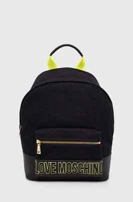 Love Moschino plecak damski kolor czarny duży z aplikacją