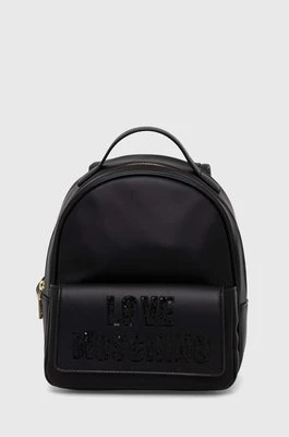 Love Moschino plecak damski kolor czarny mały z aplikacją