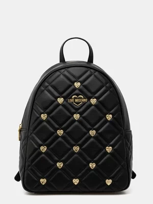 Love Moschino plecak damski kolor czarny mały z aplikacją JC4123PP1