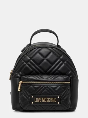 Love Moschino plecak damski kolor czarny mały z aplikacją JC4148PP1