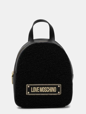 Love Moschino plecak damski kolor czarny mały z aplikacją JC4377PP0NKS100A