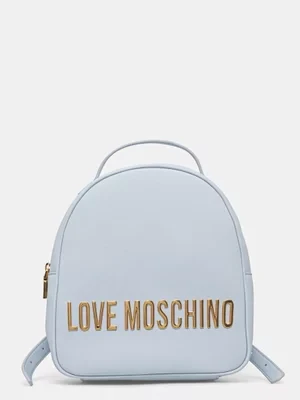 Love Moschino plecak damski kolor niebieski mały z aplikacją JC4197PP1