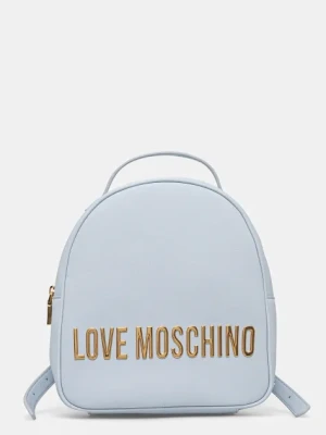 Love Moschino plecak damski kolor niebieski mały z aplikacją JC4197PP1