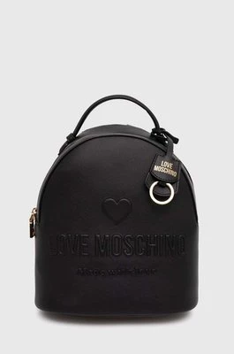 Love Moschino plecak skórzany damski kolor czarny mały gładki JC4116PP1LL1000A