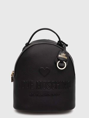 Love Moschino plecak skórzany damski kolor czarny mały gładki JC4116PP1LL1000A