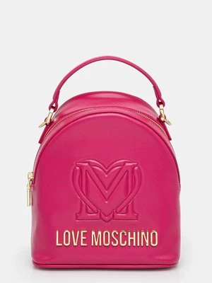 Love Moschino plecak skórzany damski kolor różowy mały z aplikacją JC4361PP0L