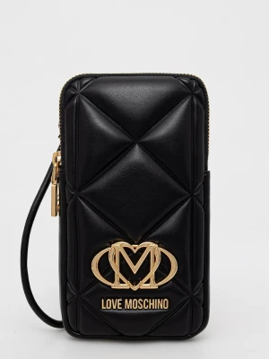 Love Moschino pokrowiec na telefon damski z imitacji skóry czarny