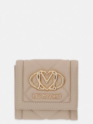 Love Moschino portfel damski z imitacji skóry beżowy