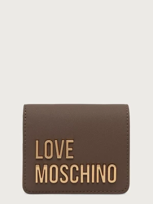 Love Moschino portfel damski z imitacji skóry brązowy