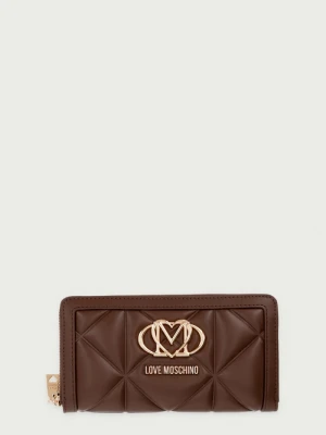 Love Moschino portfel damski z imitacji skóry brązowy