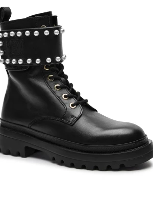 Love Moschino Skórzane botki czarny