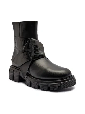 Love Moschino Skórzane botki na platformie
