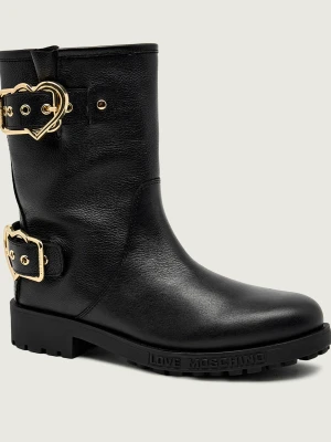 Love Moschino Skórzane botki ST.TTOD.DAILY40 czarny