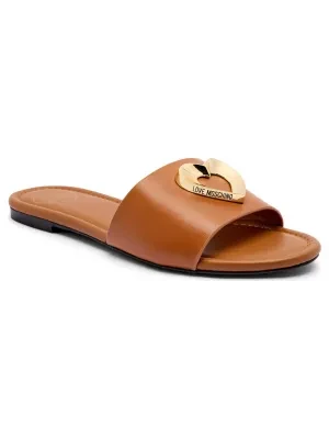 Love Moschino Skórzane klapki