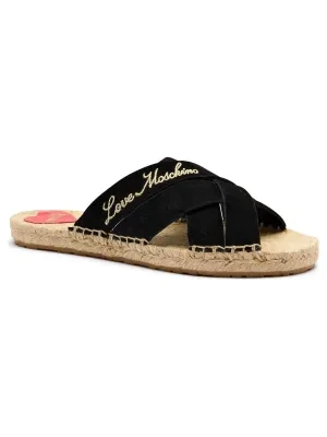 Love Moschino Skórzane klapki