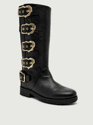 Love Moschino Skórzane oficerki