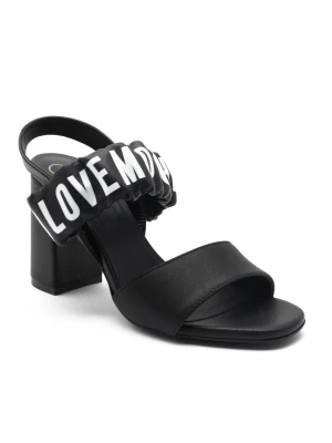 Love Moschino Skórzane sandały na słupku