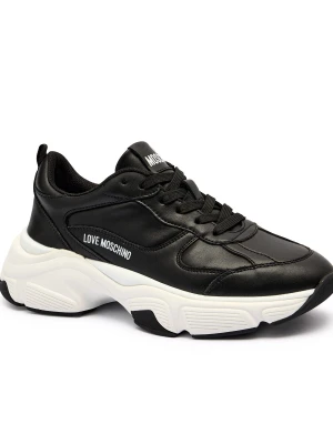 Love Moschino Skórzane sneakersy czarny