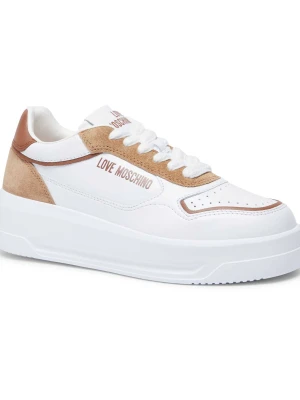 Love Moschino Skórzane sneakersy | zamsz