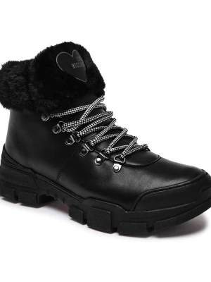 Love Moschino Skórzane trapery | shearling