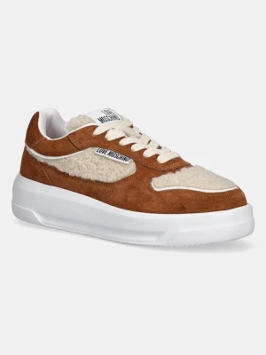 Love Moschino sneakersy damskie kolor brązowy JA15295H0NJU210A
