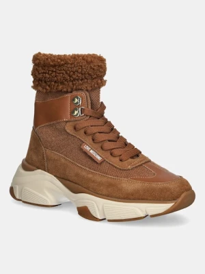 Love Moschino sneakersy damskie kolor brązowy JA15366G0NIY721A